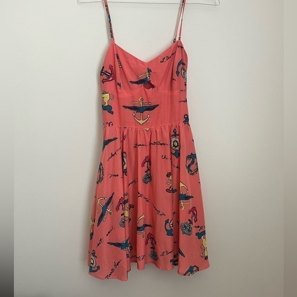 Nanette Lepore L'Amour Adventurer Retro Rock coral tattoo dress Y2K - Picture 5 of 12